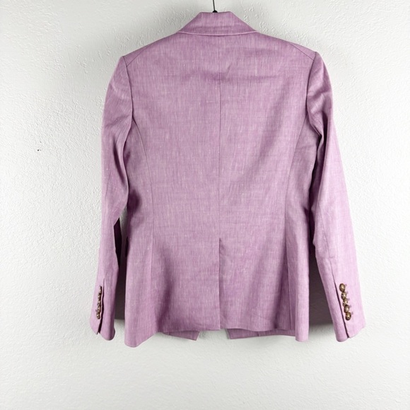 Veronica Beard Lonny Dickey Stretch Linen Double Breasted Blazer Size 2 Purple - Picture 4 of 7
